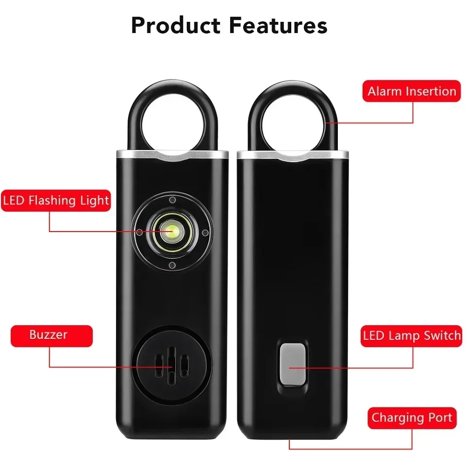 personal enses Wolf Proof Self-defense Alarm 130dB, Children and Women Safe To Carry Keychains Screaming Loudly Panicking thumbnail 3
