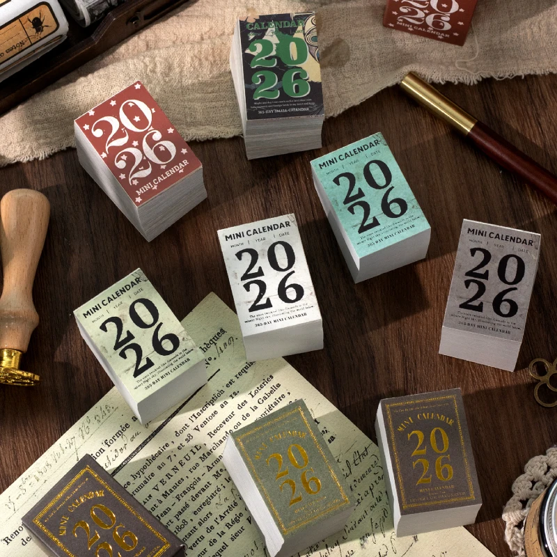 Journal GO Vintage Mini Calendar 2026 Cute 365days Calendar School Office Supplies Stationery Planner Schedule Memo Paper thumbnail 5