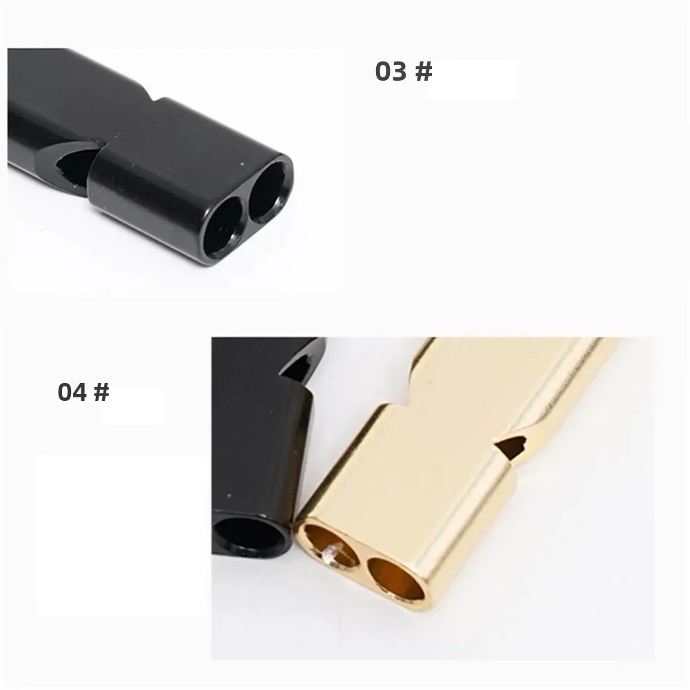 Flat Aluminum Alloy Dual Frequency Survival Whistle Double Tube Outdoor Survival Survival Whistle Equipment Equipped EDC Tool thumbnail 6