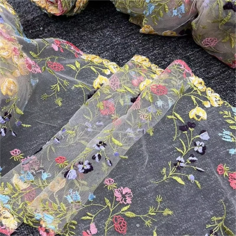 Mesh Embroidered Soft Mesh Tulle Lace Fabric Trim Flower Sewing Crafts Diy Handmade Sexy Patchwork Supplies Craft Decorative thumbnail 4