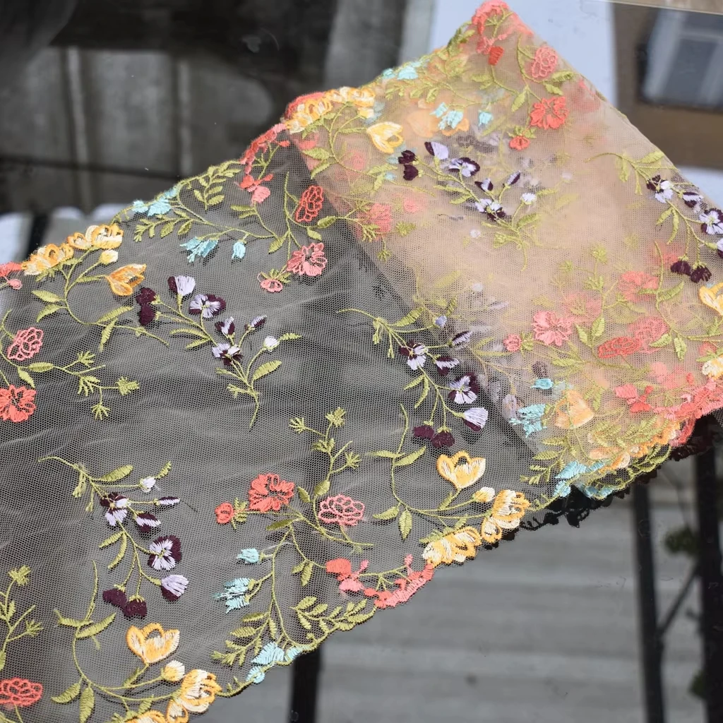 Mesh Embroidered Soft Mesh Tulle Lace Fabric Trim Flower Sewing Crafts Diy Handmade Sexy Patchwork Supplies Craft Decorative