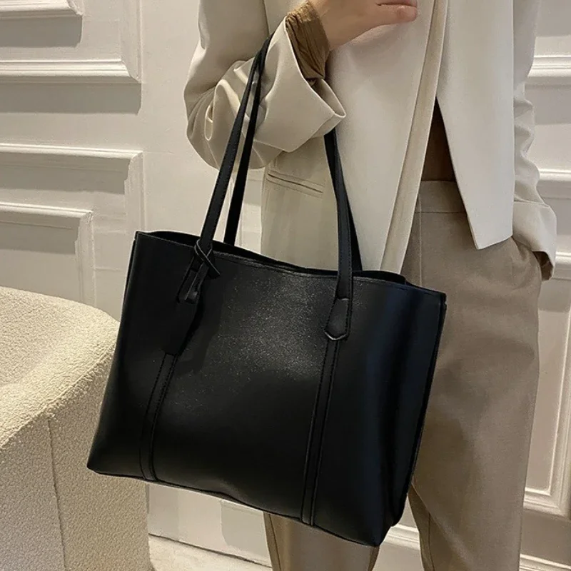 Large Capacity Women's Bag, New Soft Leather Tote Bag, Casual and Versatile Single Shoulder Bags for Woman Korean Style Handbags thumbnail 6