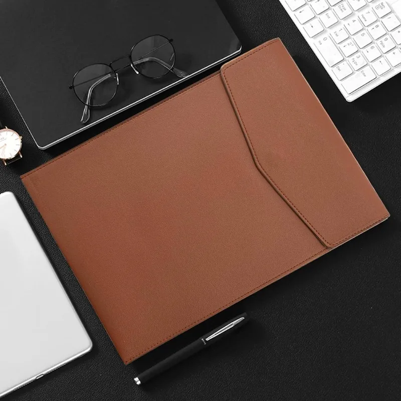 PU Leather File Folders A4 Document Holder File Storage Bag for Office Home Travel thumbnail 4