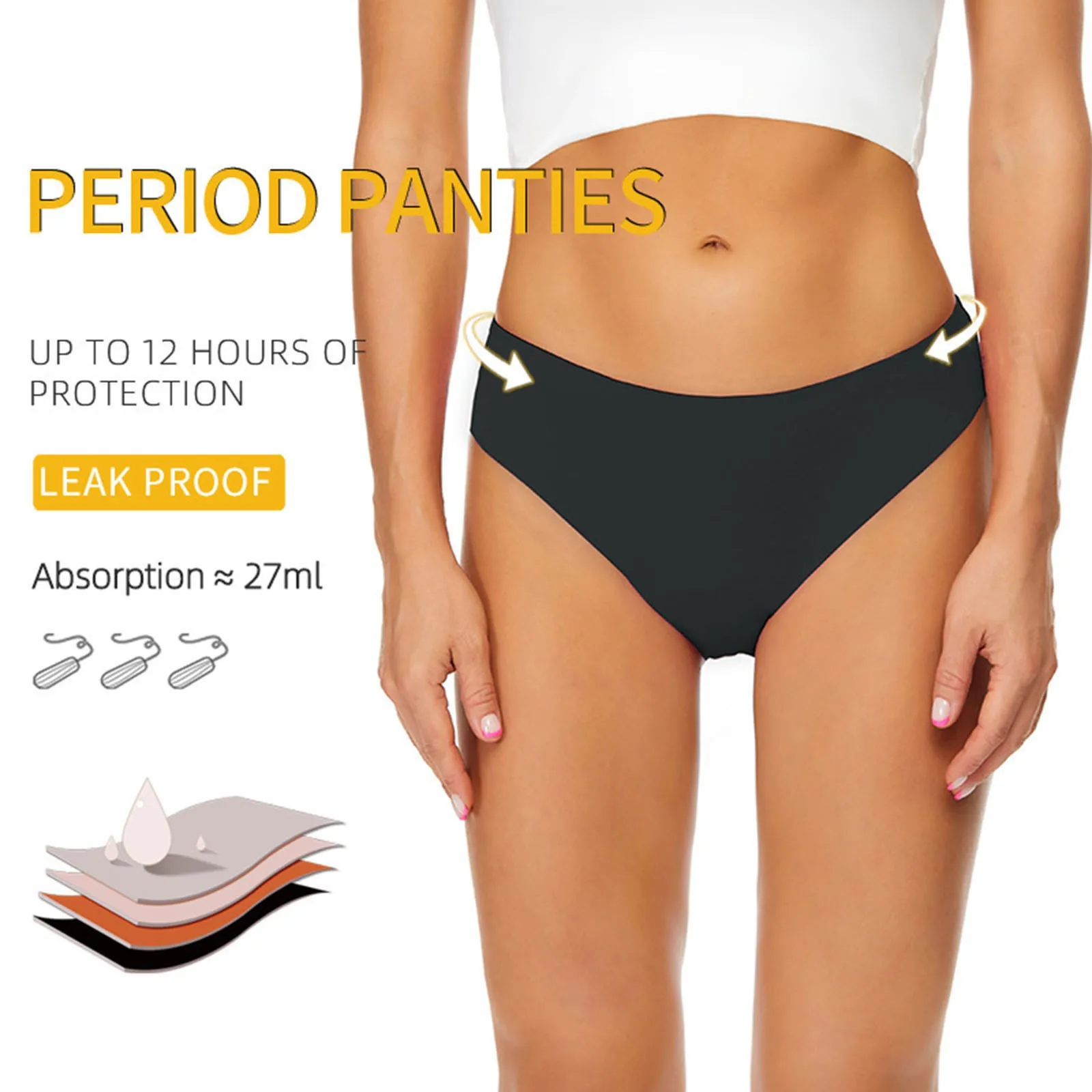 Women'S Panties Swimwear Menstrual Leakproof Bikini Bottom Absorbent Pants High Waist Swimming Trunks For Teenagers Women thumbnail 3