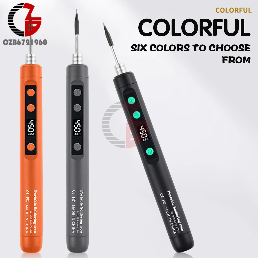DC 5V Mini USB Type-C Soldering Iron Set Digital Electric Soldering Iron Adjustable Temperature DIY Heating Repair Welding Tool thumbnail 2
