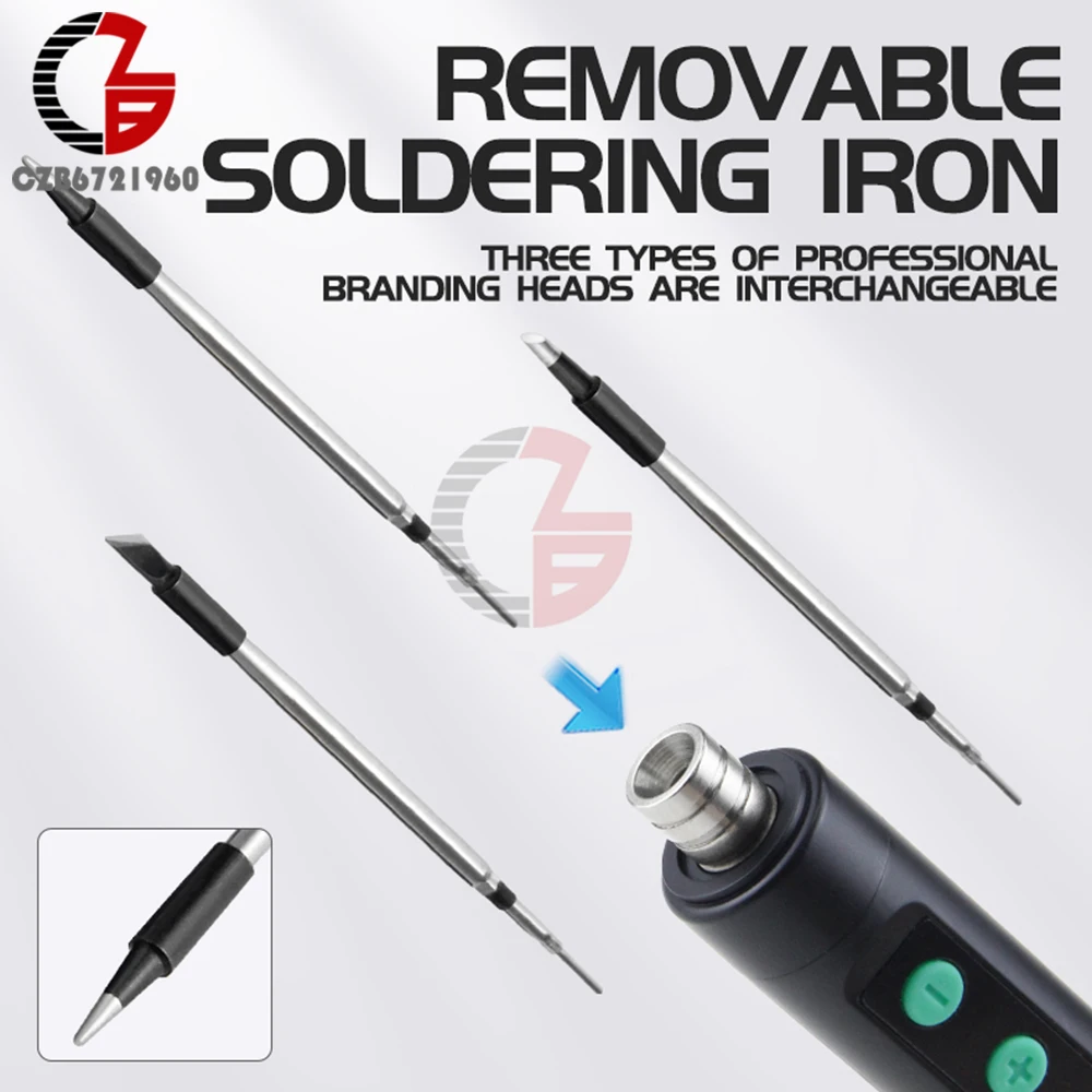 DC 5V Mini USB Type-C Soldering Iron Set Digital Electric Soldering Iron Adjustable Temperature DIY Heating Repair Welding Tool thumbnail 4