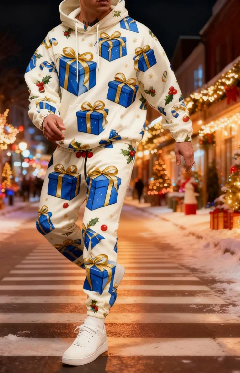 2026 3D Print Hoodies Christmas Santa Claus Man Woman Tracksuit Pants 2pcs Sets New Year Holiday Party Pullover Jogging Suits thumbnail 4