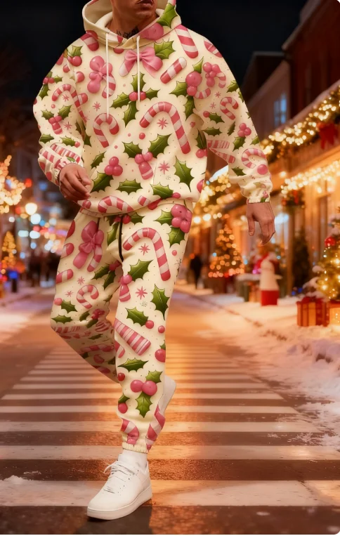 2026 3D Print Hoodies Christmas Santa Claus Man Woman Tracksuit Pants 2pcs Sets New Year Holiday Party Pullover Jogging Suits thumbnail 6