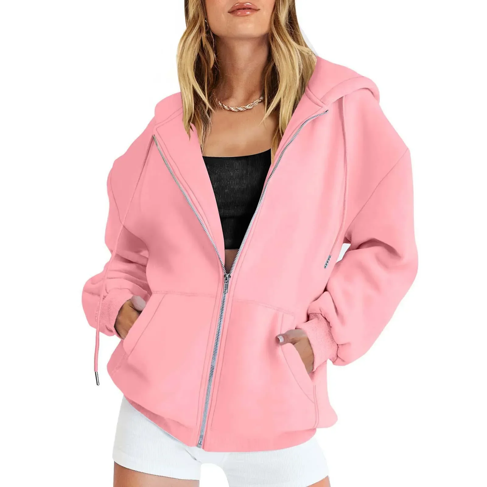 Plus Size cardigan Hoodie grunge punk silmY2K top rock aesthetic high street casual fashion urban women Hoodie Casual hooded thumbnail 4