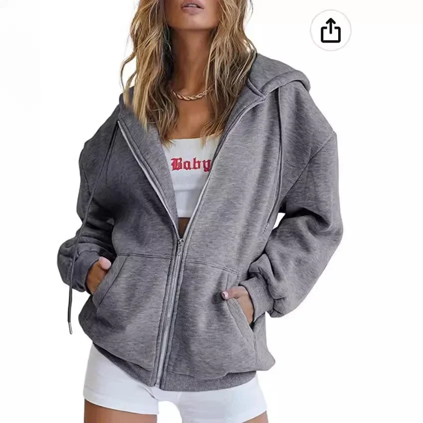 Plus Size cardigan Hoodie grunge punk silmY2K top rock aesthetic high street casual fashion urban women Hoodie Casual hooded thumbnail 3