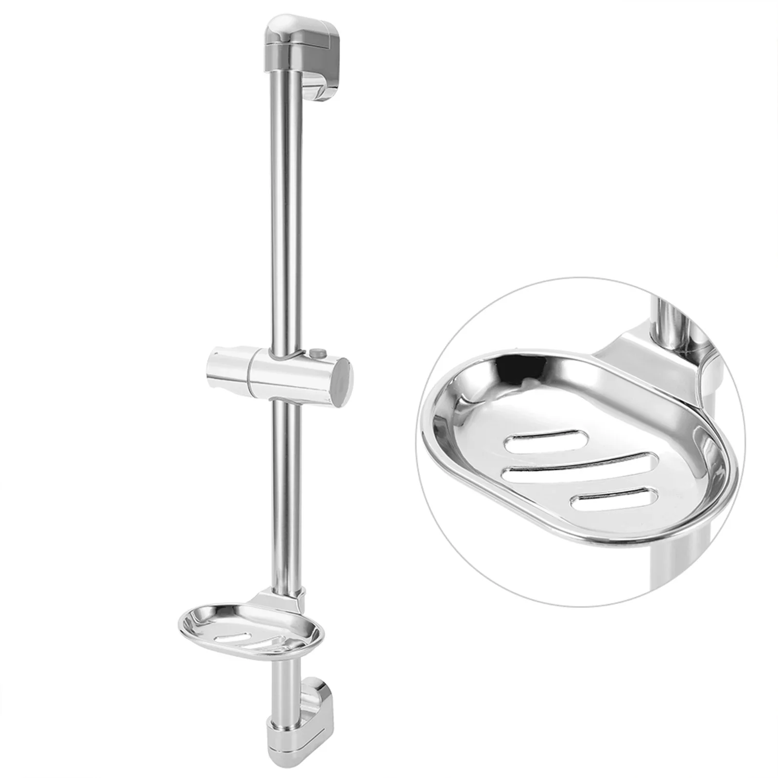 Stainless Steel Lifting Handhold Shower G1/2 Bathroom Fixtures Shower Equipment Slide  Head Holder Bracket with Soap Box thumbnail 3