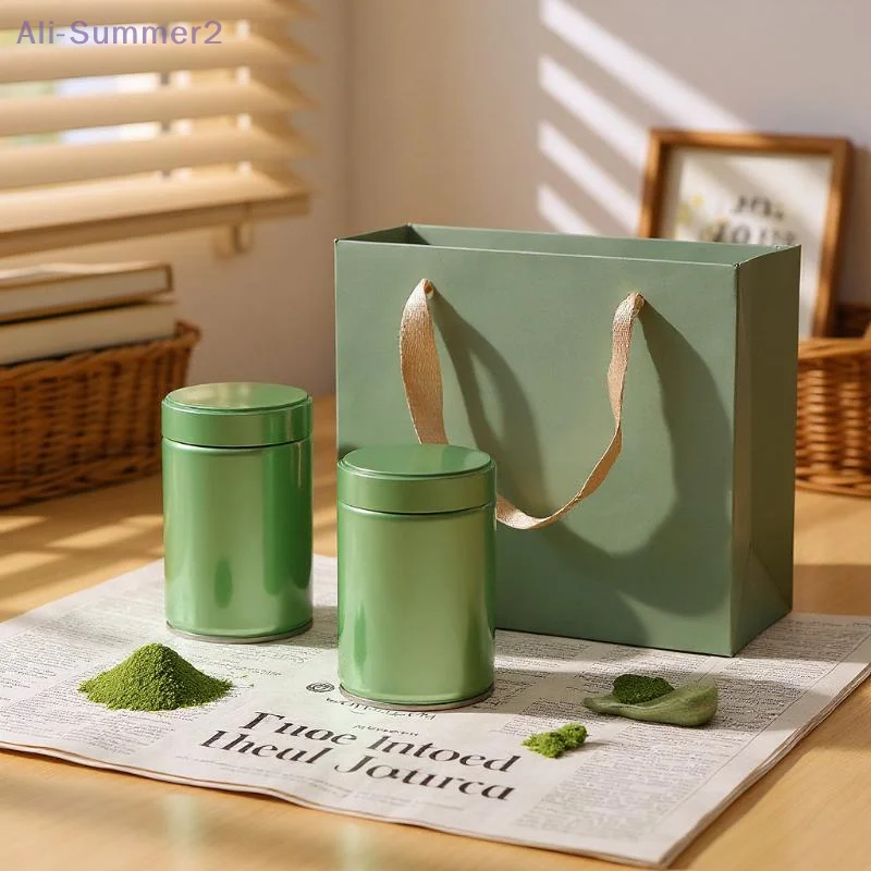 {MX} Airtight Tinplate Tea Canister For Leaf Tea Bags Matcha Powder Storage Container Candy Sealed Pantry Home Organizer thumbnail 3