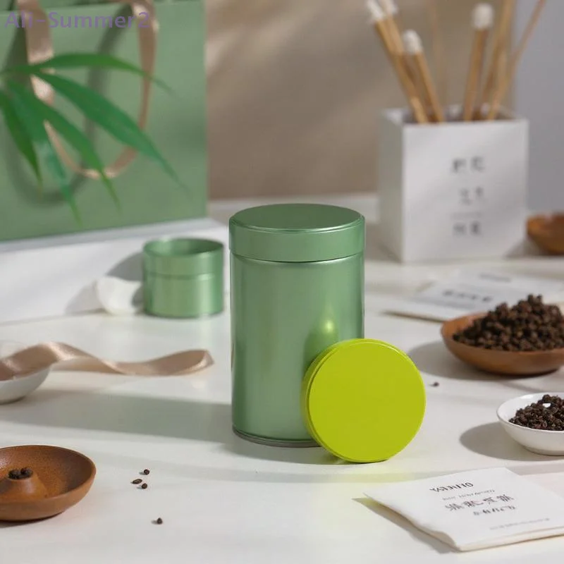 {MX} Airtight Tinplate Tea Canister For Leaf Tea Bags Matcha Powder Storage Container Candy Sealed Pantry Home Organizer thumbnail 2
