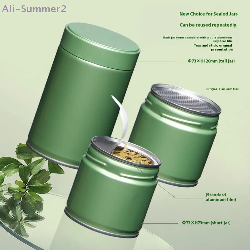 {MX} Airtight Tinplate Tea Canister For Leaf Tea Bags Matcha Powder Storage Container Candy Sealed Pantry Home Organizer thumbnail 4