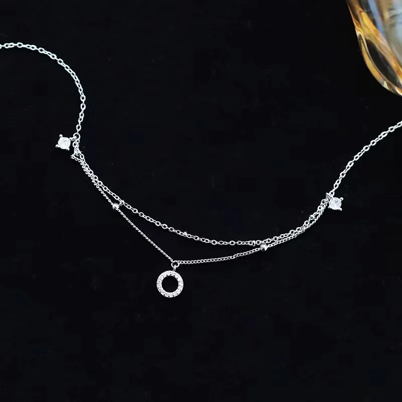 New 925 Sterling Silver Circle Anklet Personalized Charm Geometric Shape Anklet Birthday Gift for Women Exquisite Jewelry thumbnail 6