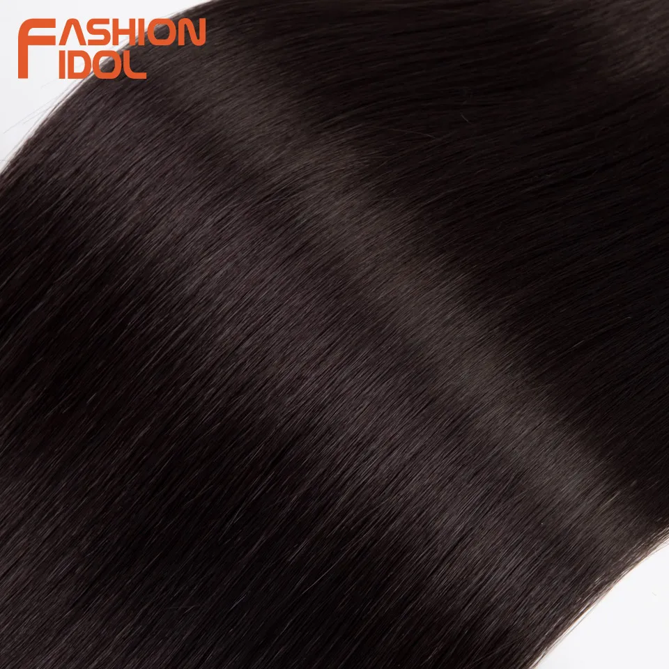 FASHION IDOL 28inch 200g Yaki Straight Hair Synthetic Wefts Hair Bundles Ombre Blonde Hair Bundles Salon Natural Hair Extensions thumbnail 4
