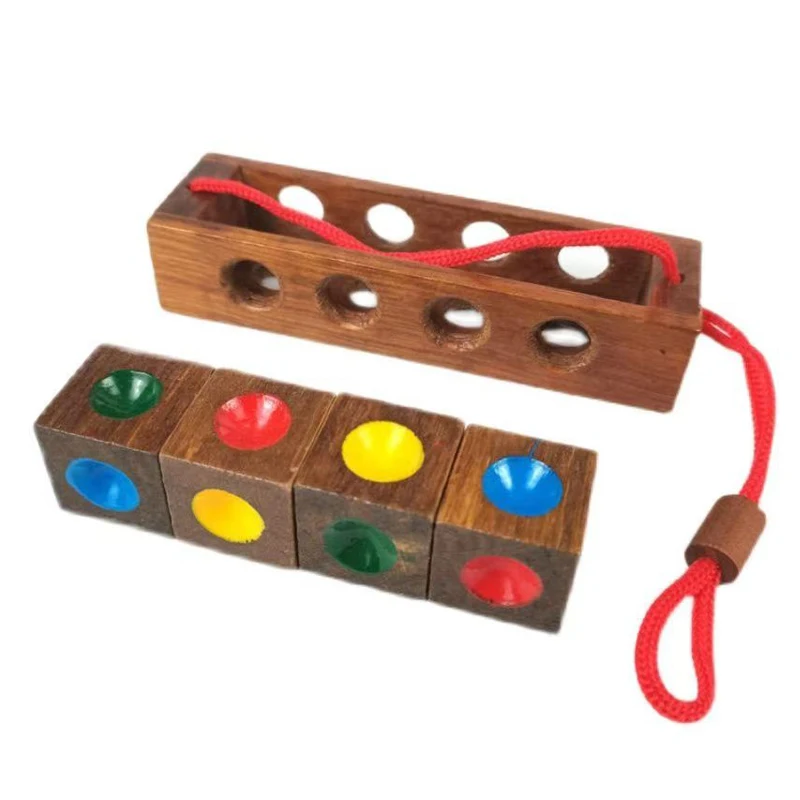 Color Cubes Matching Puzzle Wooden Brain Teaser Casse Tete For Kids Adults Teens Mind Challenge IQ Logic Test Educational Toys thumbnail 2