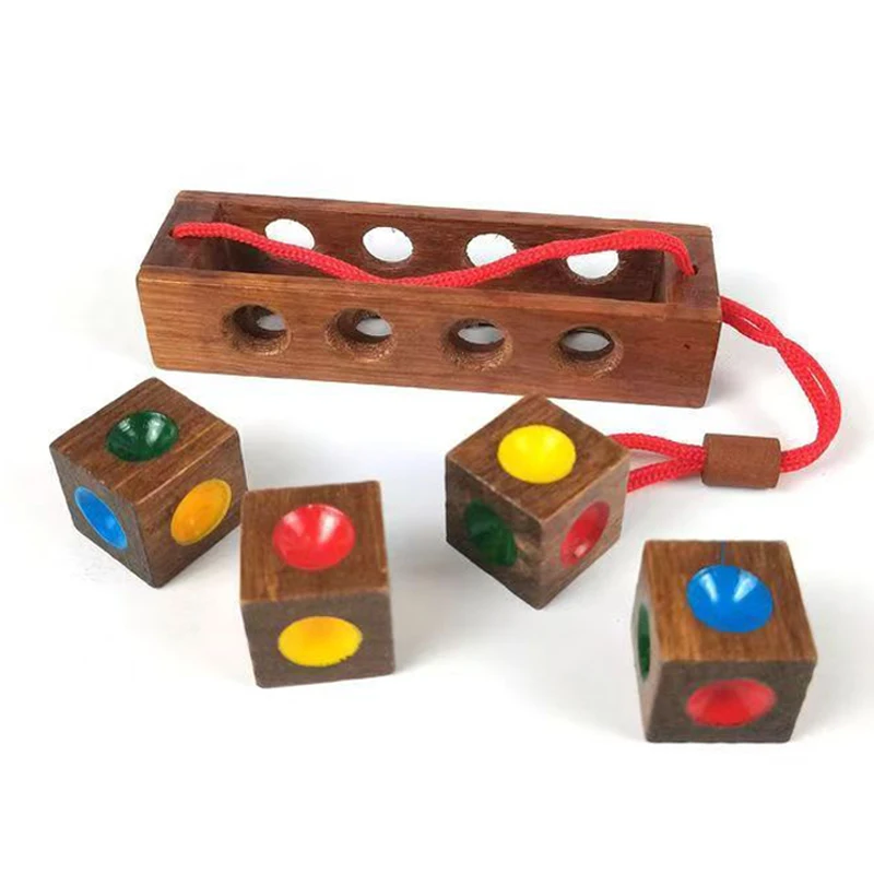 Color Cubes Matching Puzzle Wooden Brain Teaser Casse Tete For Kids Adults Teens Mind Challenge IQ Logic Test Educational Toys thumbnail 4
