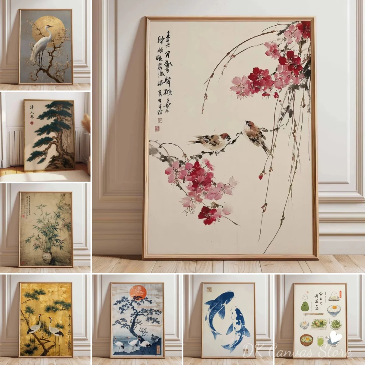 Japanese Retro Bonsai Tree Canvas Print Poster Vintage Ukiyo-e Botanical Art Prints Living Room Bedroom Wall Art Home Decor
