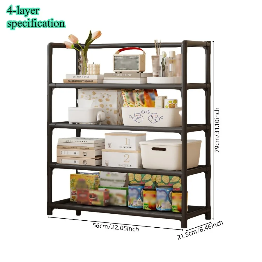 Bathroom and kitchen storage rack - Plastic storage rack - Home use - Waterproof - Floor-standing - No drilling required thumbnail 6