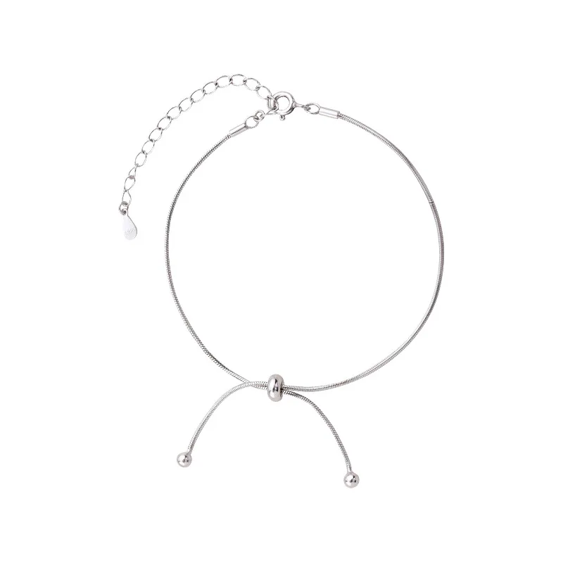 New 925 Sterling Silver Simple Style Anklet Personalized Charm Women Anklet Birthday Gift for Friends Exquisite Jewelry thumbnail 4