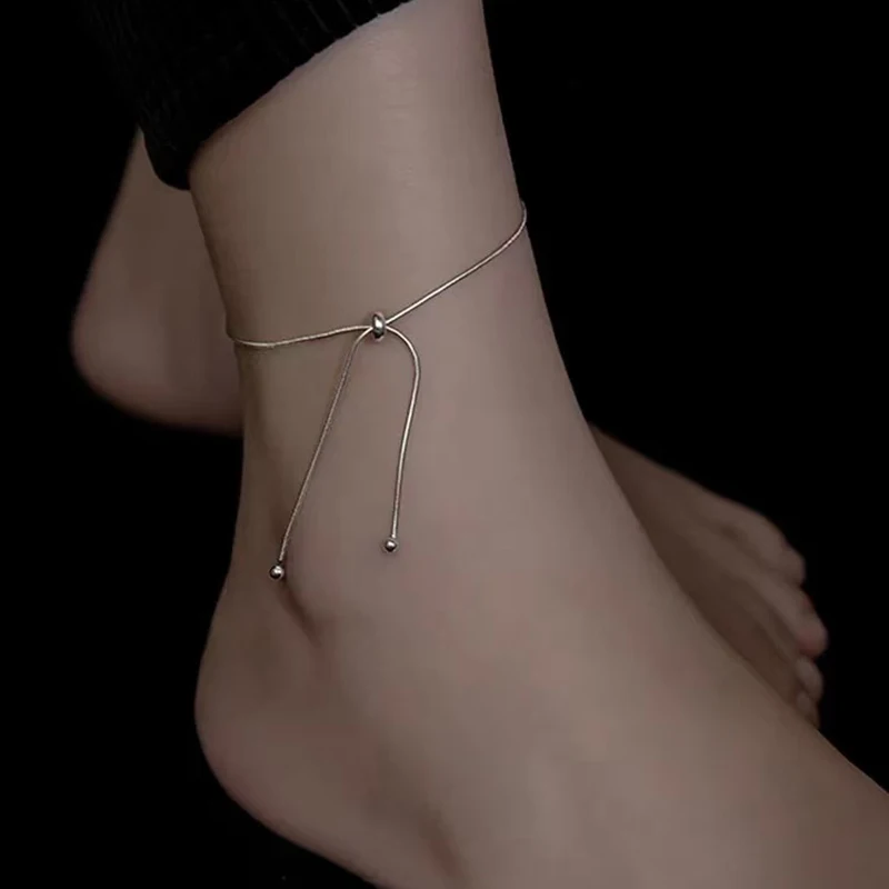 New 925 Sterling Silver Simple Style Anklet Personalized Charm Women Anklet Birthday Gift for Friends Exquisite Jewelry thumbnail 5