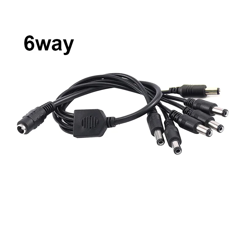 5.5mm 2.1mm 1 To 2//4/6/8 Way DC 5521 Power Splitter Cable 5V 12V Power Adapter Connector Cord For LED Strip Lights CCTV Camera thumbnail 5
