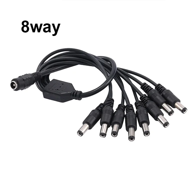 5.5mm 2.1mm 1 To 2//4/6/8 Way DC 5521 Power Splitter Cable 5V 12V Power Adapter Connector Cord For LED Strip Lights CCTV Camera thumbnail 6