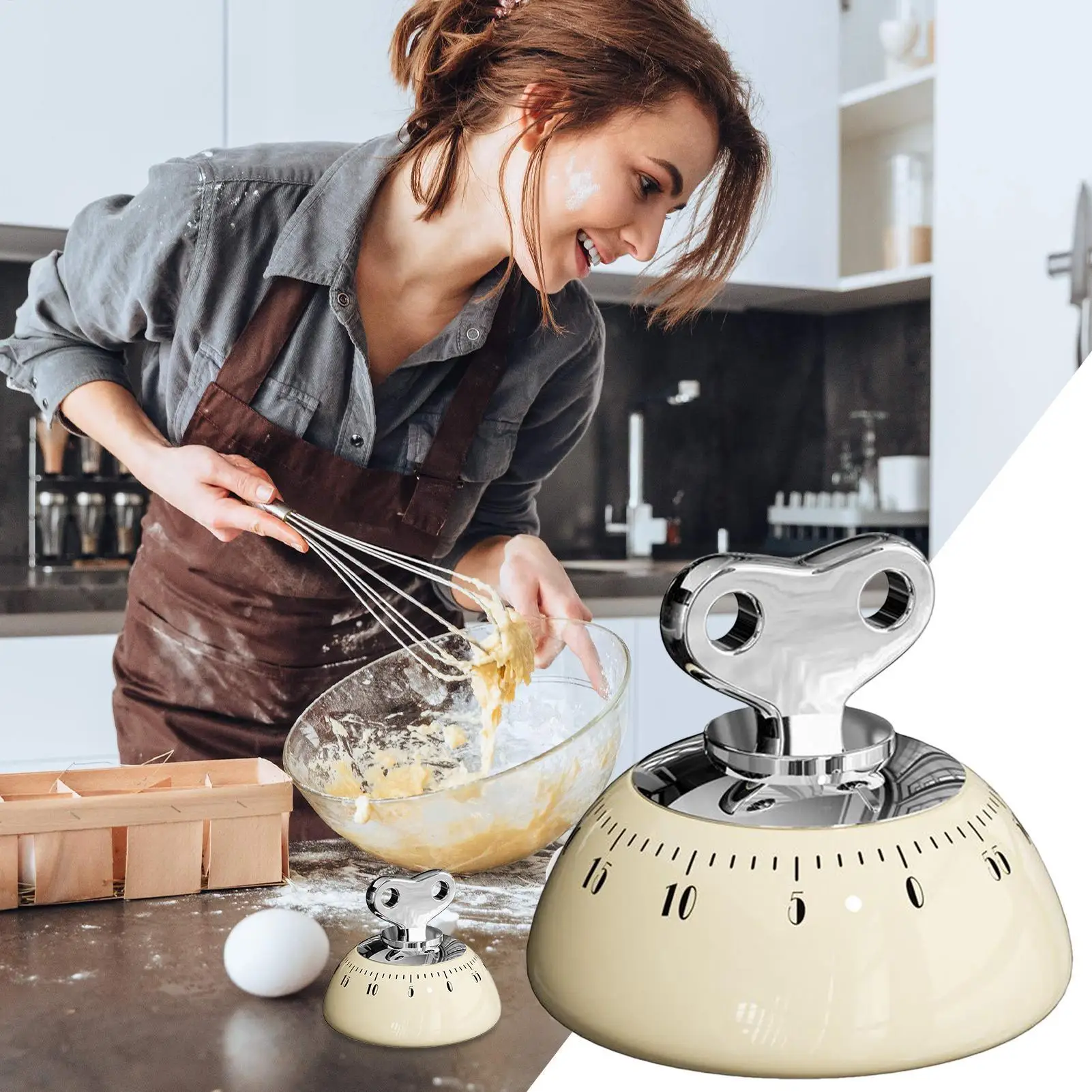 Kitchen Timer Manual Magnetic 60 Minutes Kitchen Timer Home Gadgets for BBQ Grilling Seniors Kids Home Workouts Professional thumbnail 5
