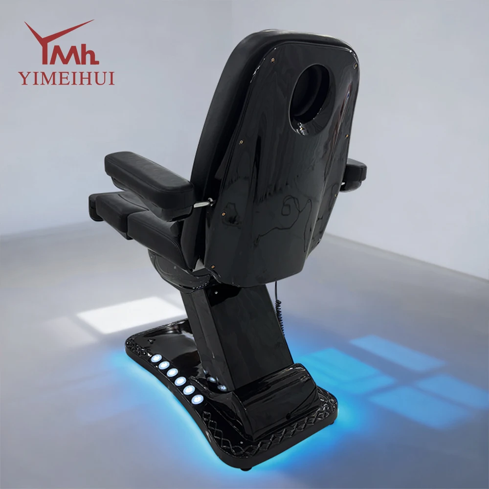 Black Electric 3 Motor Aesthetic Reclining Examination Tattoo Chair Spa Massage Table Cosmetic Facial Beauty Bed thumbnail 3