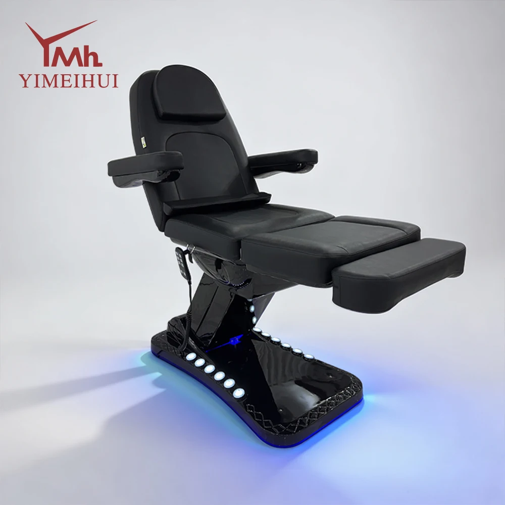 Black Electric 3 Motor Aesthetic Reclining Examination Tattoo Chair Spa Massage Table Cosmetic Facial Beauty Bed thumbnail 6