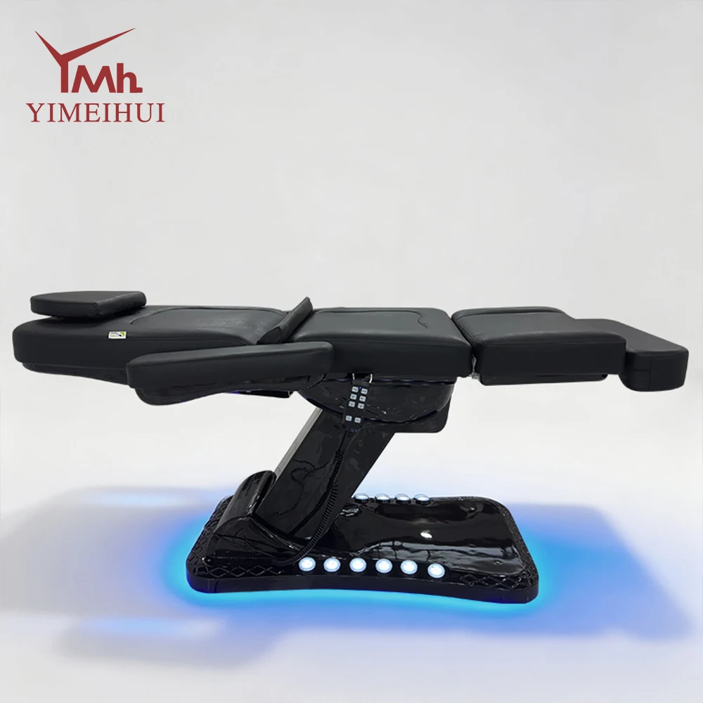 Black Electric 3 Motor Aesthetic Reclining Examination Tattoo Chair Spa Massage Table Cosmetic Facial Beauty Bed thumbnail 4