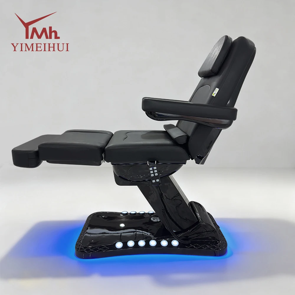 Black Electric 3 Motor Aesthetic Reclining Examination Tattoo Chair Spa Massage Table Cosmetic Facial Beauty Bed thumbnail 5