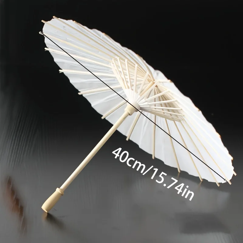A white paper umbrella for wedding decoration - handmade traditional Chinese bridal sunshade - photo prop and party accessory thumbnail 4