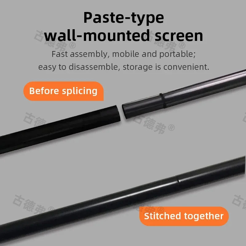 XMJM 60/72/84/100/120inch Thick HD Projector Screen 16:9 No-hole Wall-mounted Home Projection Screen thumbnail 5