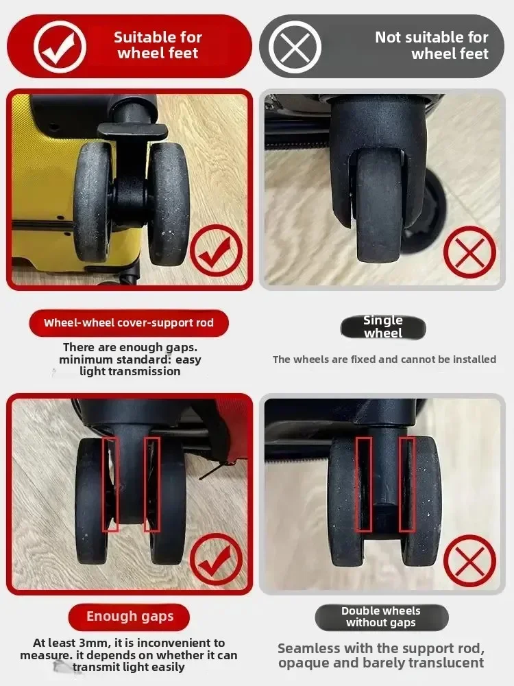 8pcs Universal Luggage Suitcase Wheels Silicone Wear Resistant Trolleys Case Caster For Suitcase thumbnail 6