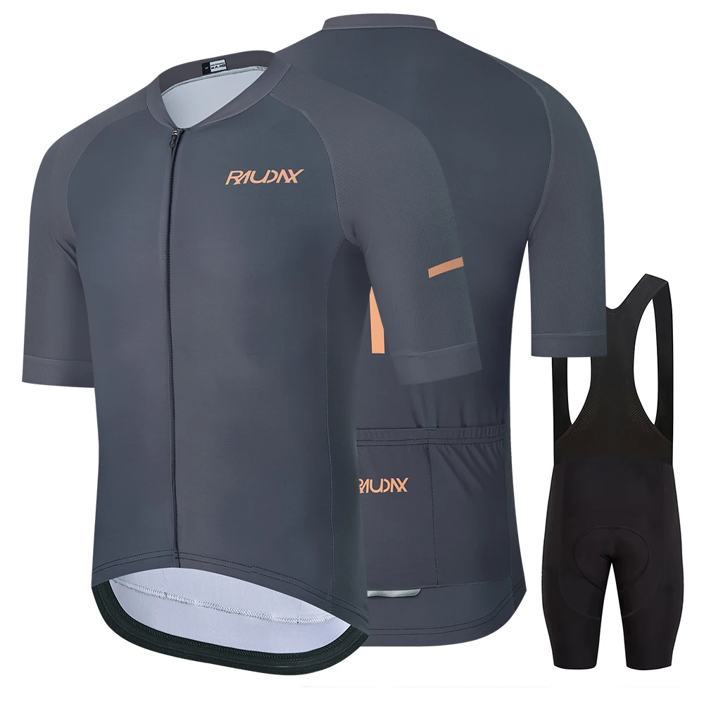 Raudax Men's Summer Road Bike Wear Racing Clothes Breathable Cycling Jersey Set - Ropa Ciclismo Maillot thumbnail 3