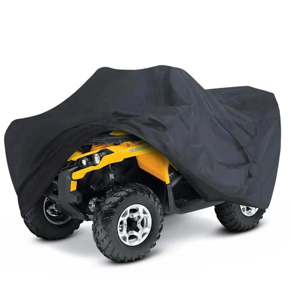 Quad Bike ATV Cover Universal 210D Oxford Waterproof Motorcycle Vehicle Scooter Kart Motorbike Resistant Dust UV Protector Black thumbnail 4