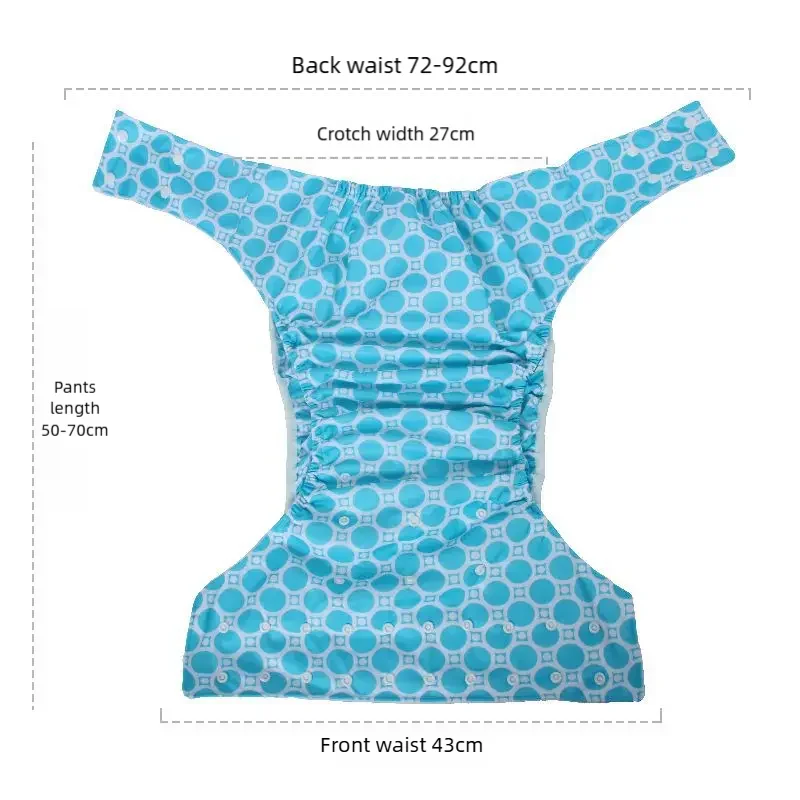Waterproof PUL Reusable Adult Cloth Diapers - High-Quality Washable Incontinence Underwear, Adjustable Size for Men Women thumbnail 3