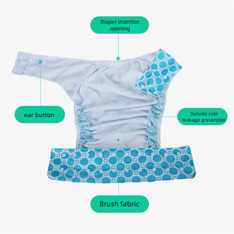 Waterproof PUL Reusable Adult Cloth Diapers - High-Quality Washable Incontinence Underwear, Adjustable Size for Men Women thumbnail 4