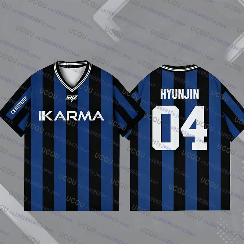 Kpop Stay Karma Album Fans TShirts Felix Bangchan Hyunjin Streetwear Loose Sport Oversize  Harajuku Short Sleeve Beach Tshirt