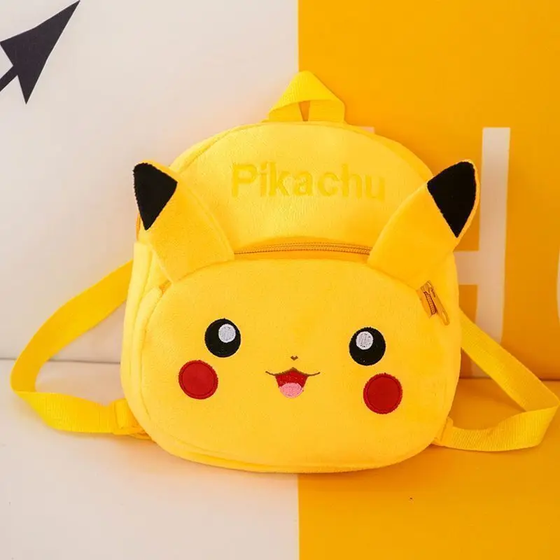 Pokemon Pikachu Plush Backpack kawaii Anime Figure Stuffed Toy Soft Cute Baby School Bag Children Birthday Gifts thumbnail 2