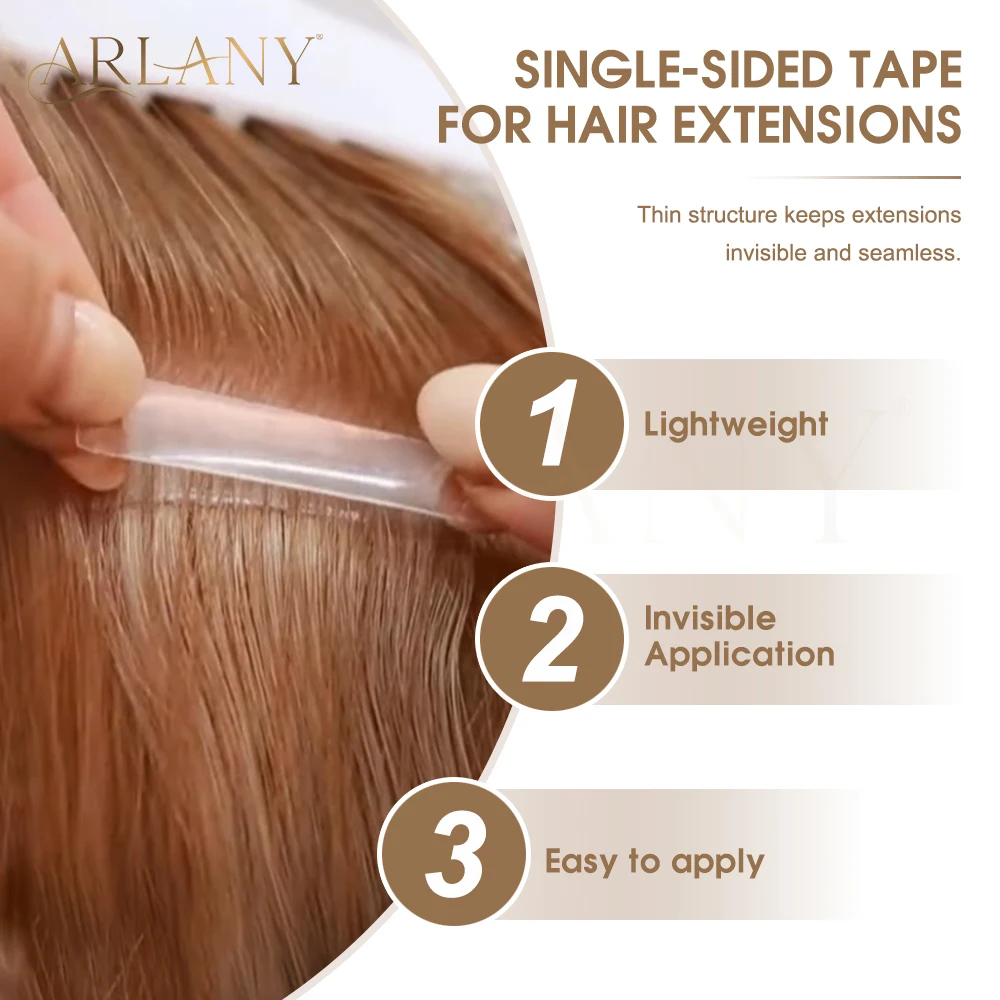 ARLANY 120 Tabs Single Sided Tape for Tape In/Tape Weft Extensions Hair System Tape 4cm x 0.8cm Wig Adhesive Tape One Sided Tape thumbnail 3