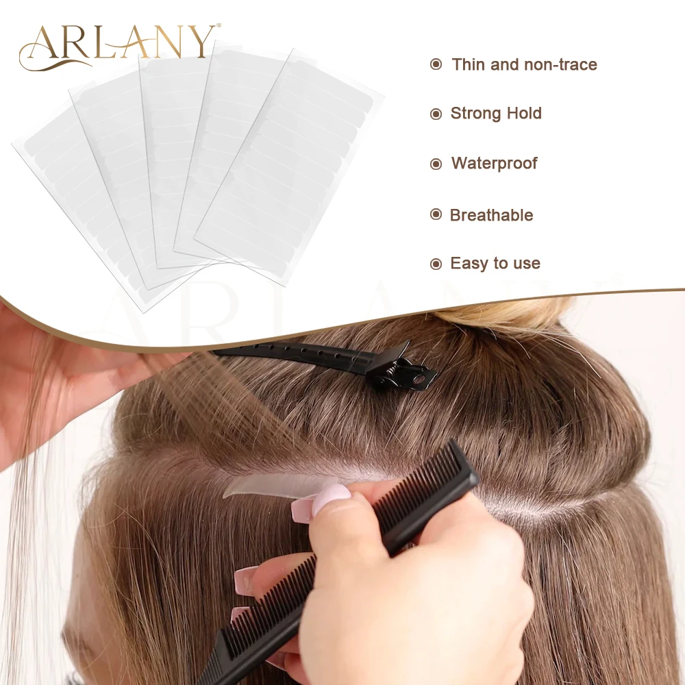 ARLANY 120 Tabs Single Sided Tape for Tape In/Tape Weft Extensions Hair System Tape 4cm x 0.8cm Wig Adhesive Tape One Sided Tape thumbnail 4