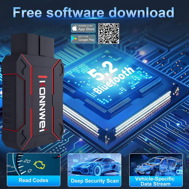 KONNWEI MAXOBD Car Full System OBD Diagnostic Tools Bluetooth 5.2 Testing Vehicle Monitoring OBD2 Scan-Tool for gift KW906 thumbnail 6