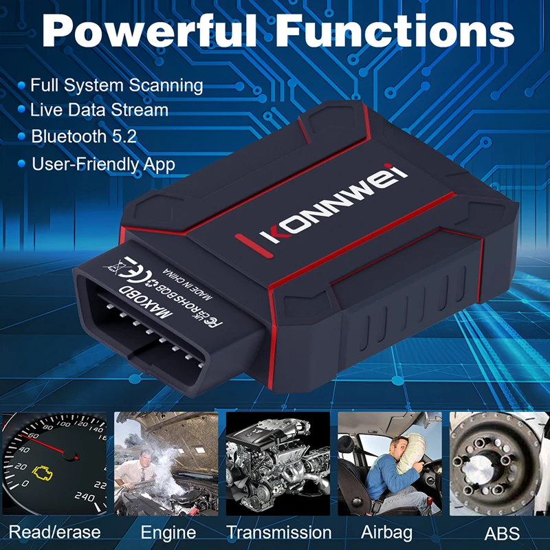 KONNWEI MAXOBD Car Full System OBD Diagnostic Tools Bluetooth 5.2 Testing Vehicle Monitoring OBD2 Scan-Tool for gift KW906 thumbnail 2