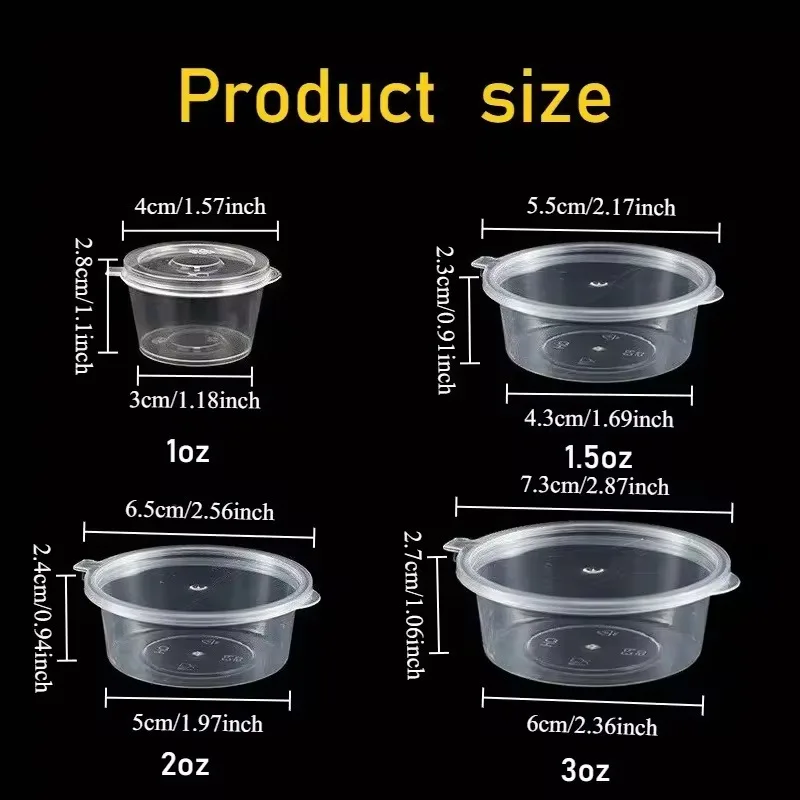 20/50/100PCS Disposable Sauce Cup with Lids Leak-Proof Packaging Containers Portable Salad Dressings Seasoning Takeaway Box thumbnail 2