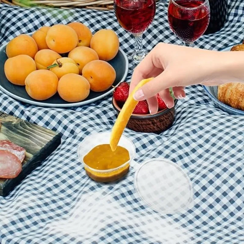 20/50/100PCS Disposable Sauce Cup with Lids Leak-Proof Packaging Containers Portable Salad Dressings Seasoning Takeaway Box thumbnail 6