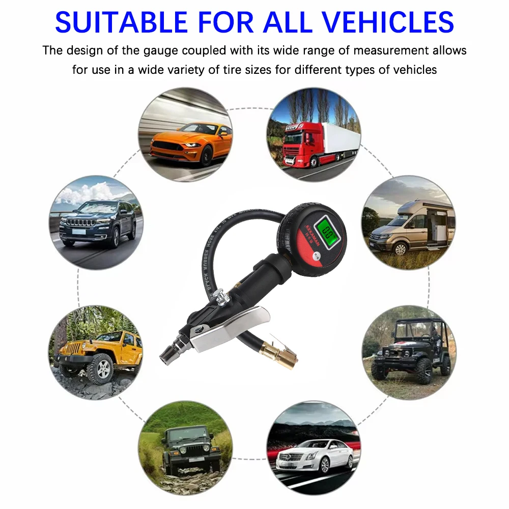 For Car Truck Vehicle Motorcycle Auto Tire Pressure Gauge LCD Digital Tyre Tester High Precision Monitor System Test Accessories thumbnail 6