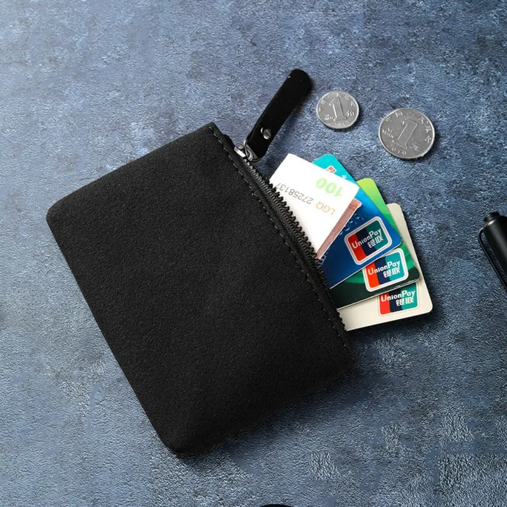 Fashion Mini PU Wallets Coin Purses Card Holder Money Bag Women Men Zipper Change Pouch thumbnail 2